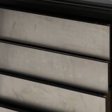 Brushed steel sideboard, lodovico acerbis, 1970s