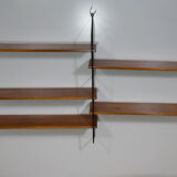 Etagère murale double modulable bois,  années 1960, Tomado, String.