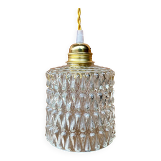 Vintage structured glass globe pendant light drops
