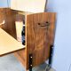 Rolling bar cabinet with interior mirrors, walnut, 60s, vintage