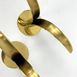 Pair of Lily brass candle holders, Ystad Metall, Sweden, design Ivar Ålenius Björk