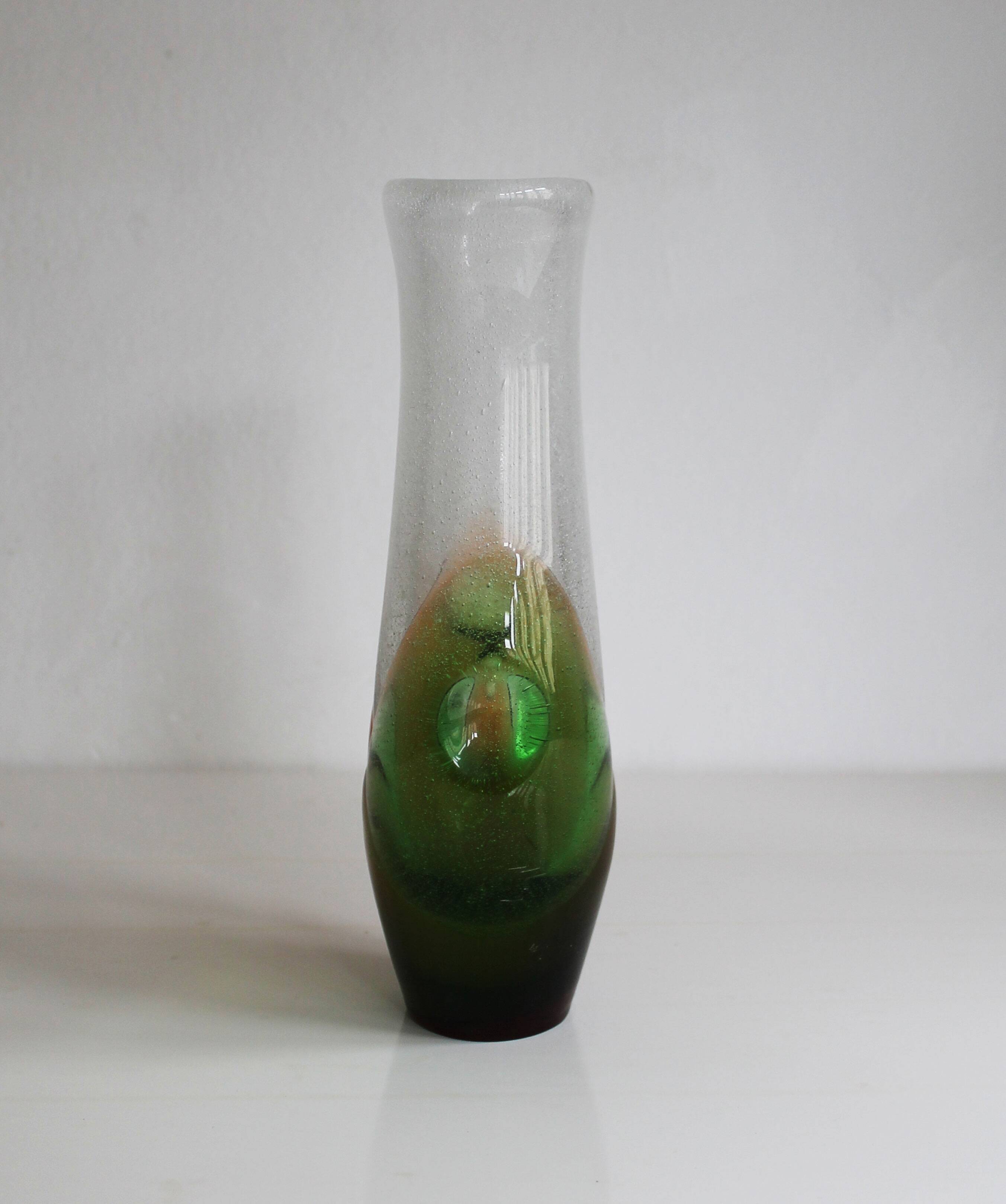 Vase en verre d'art des années 1970 par Frantisek Spinar - Modèle 7609/23