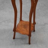 Art Deco tall pedestal in oak with 2 levels, France ca. 1915