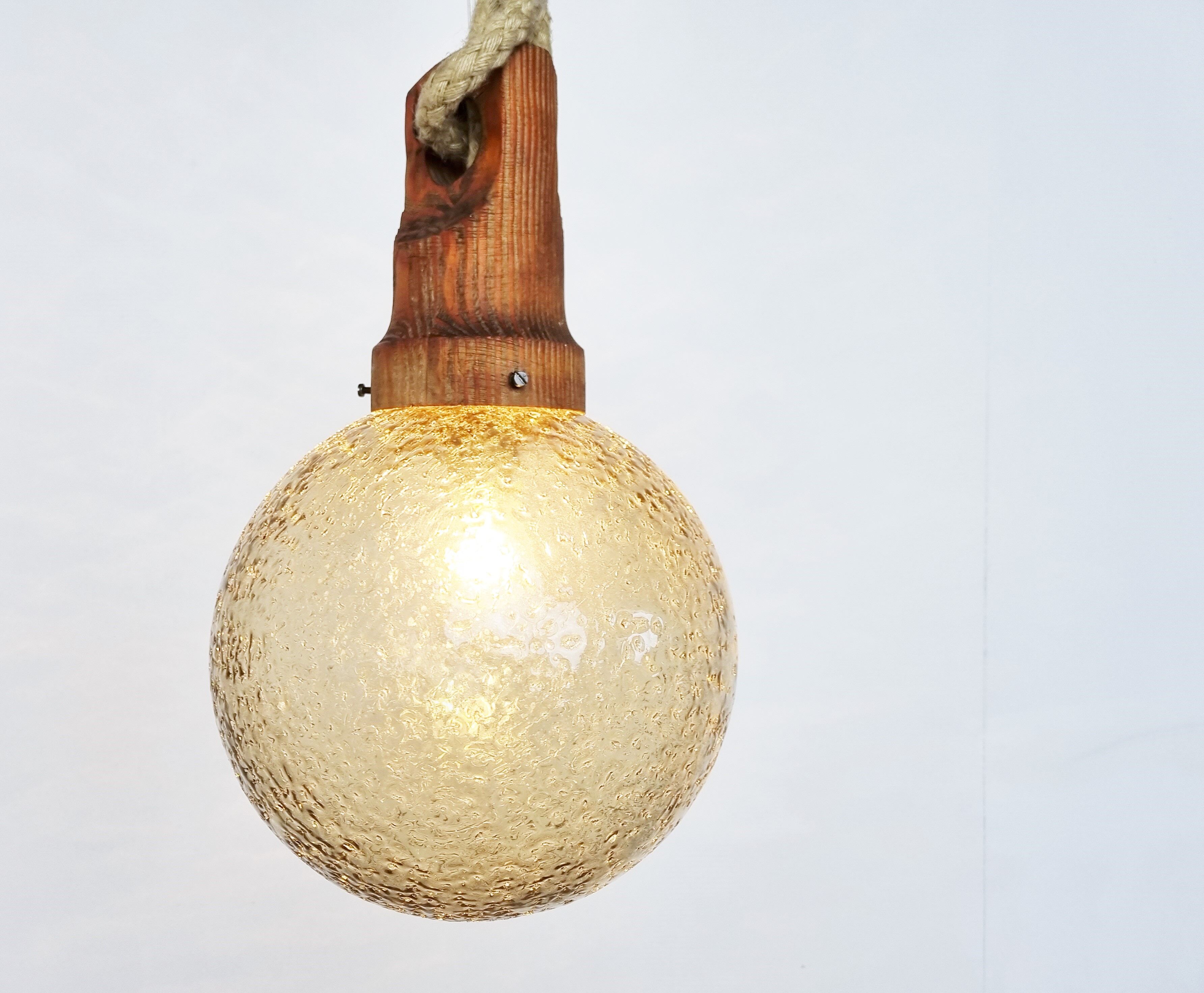 Vintage glass pendant light by Hustadt Leuchten, 1960s