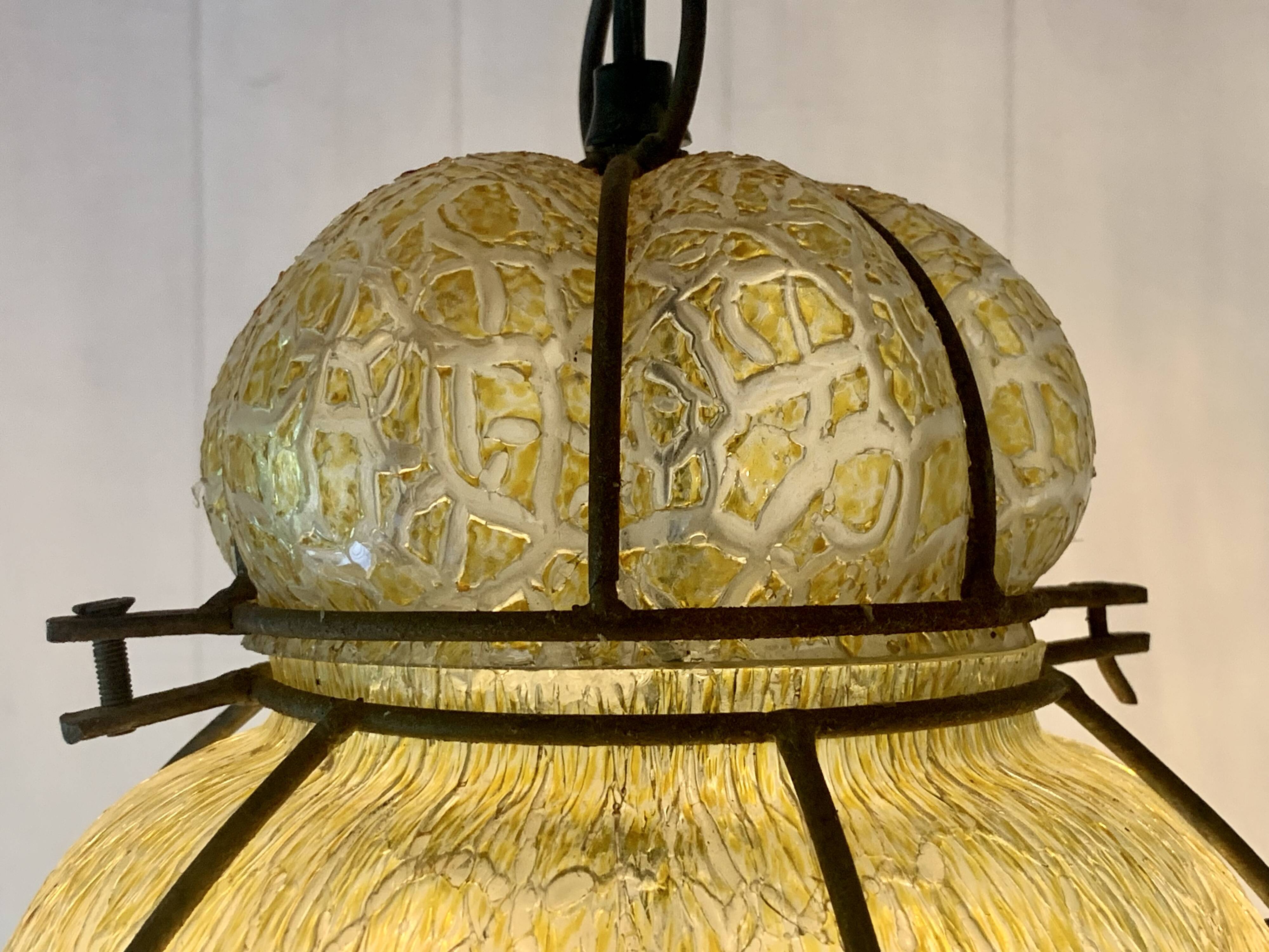 Large Venetian cage lantern in murano glass