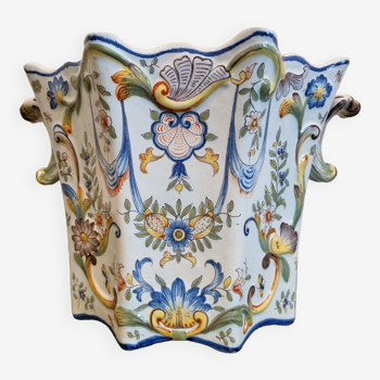 19th century Rouen earthenware pot cover