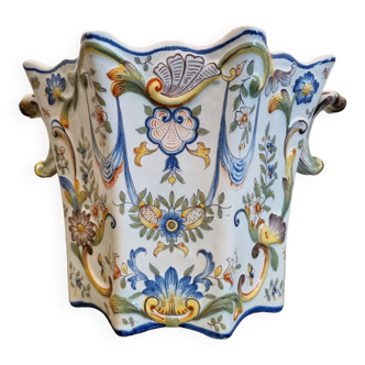 19th century Rouen earthenware pot cover