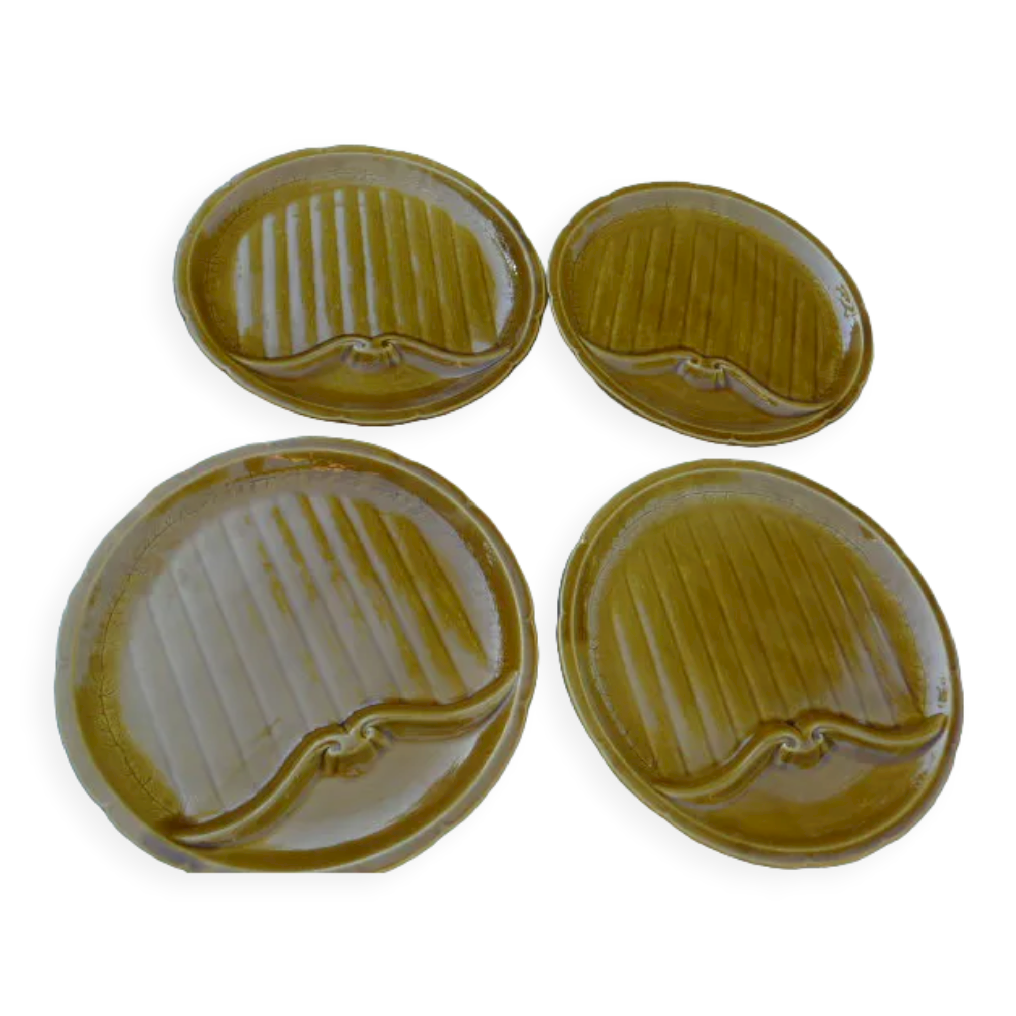 4 asparagus plates in Gien earthenware