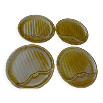 4 asparagus plates in Gien earthenware