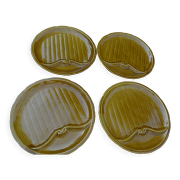 4 asparagus plates in Gien earthenware