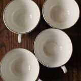 4 Céranord colored and gilded coffee cups