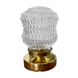 Vintage globe table lamp in molded glass