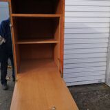 Armoire pieds compas avec espace secrétaire, 1970