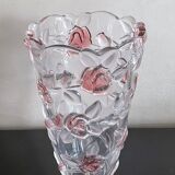 Vase with molded glass roses