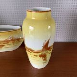 2 vases and planter luneville keller et guerin