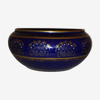 Planter vase or potenware cache enamels art-nouveau 1900