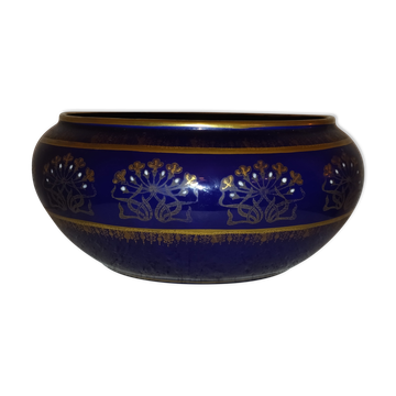 Jardinière vase ou cache pot faïence émaux art-nouveau 1900
