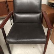 Danish leather and rosewood armchairs for Sibast 70s