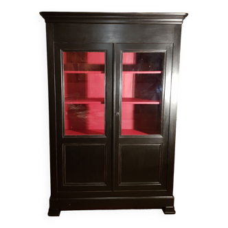Bookcase louis Philippe patinated black.