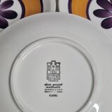 Set of 6 dessert plates, vintage Gien earthenware, 20.5 cm