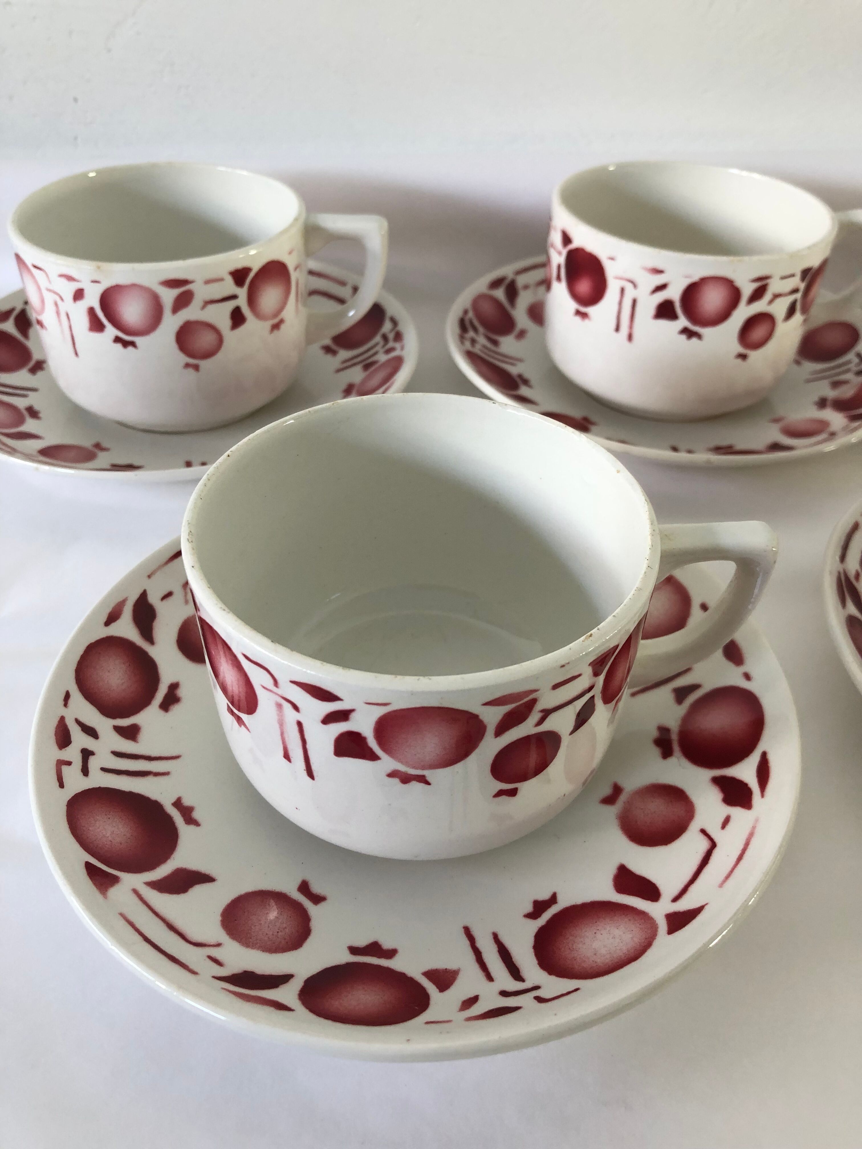 Coffee set vintage faience St Amand, France