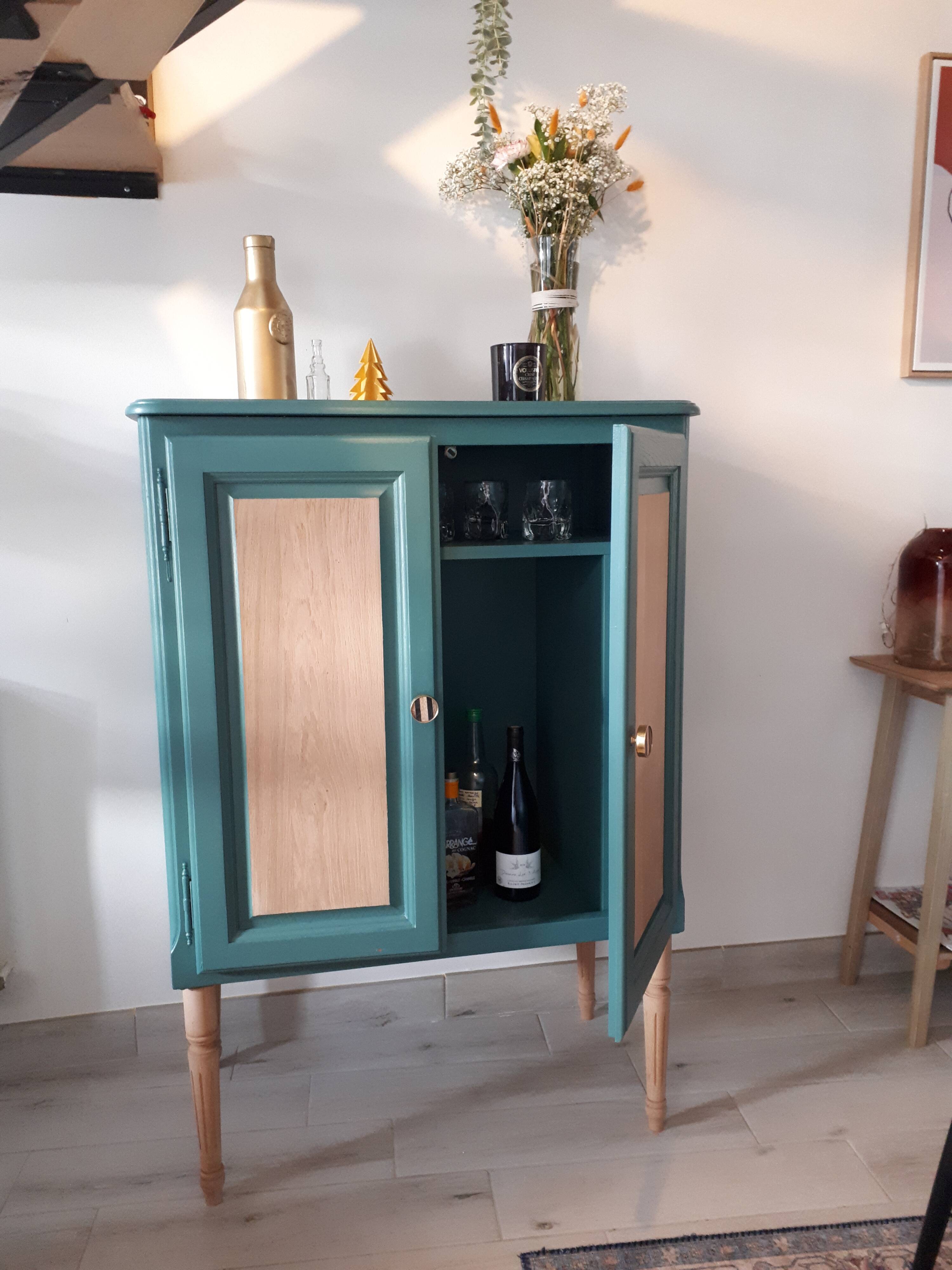 Wooden furniture on legs