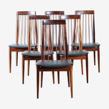 Suite of 6 rosewood bar chairs from Rio