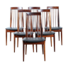 Suite of 6 rosewood bar chairs from Rio