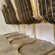 Set of 6 Vintage Gold Chrome Dining Chairs: Italian Mid-Century Design