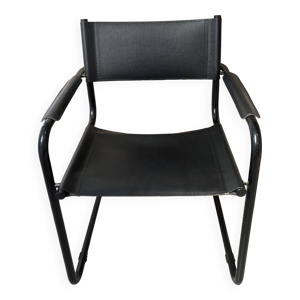 Fauteuil métal laqué - noir