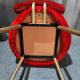 Pair of Pelfran Vintage red furry sheepskin chairs