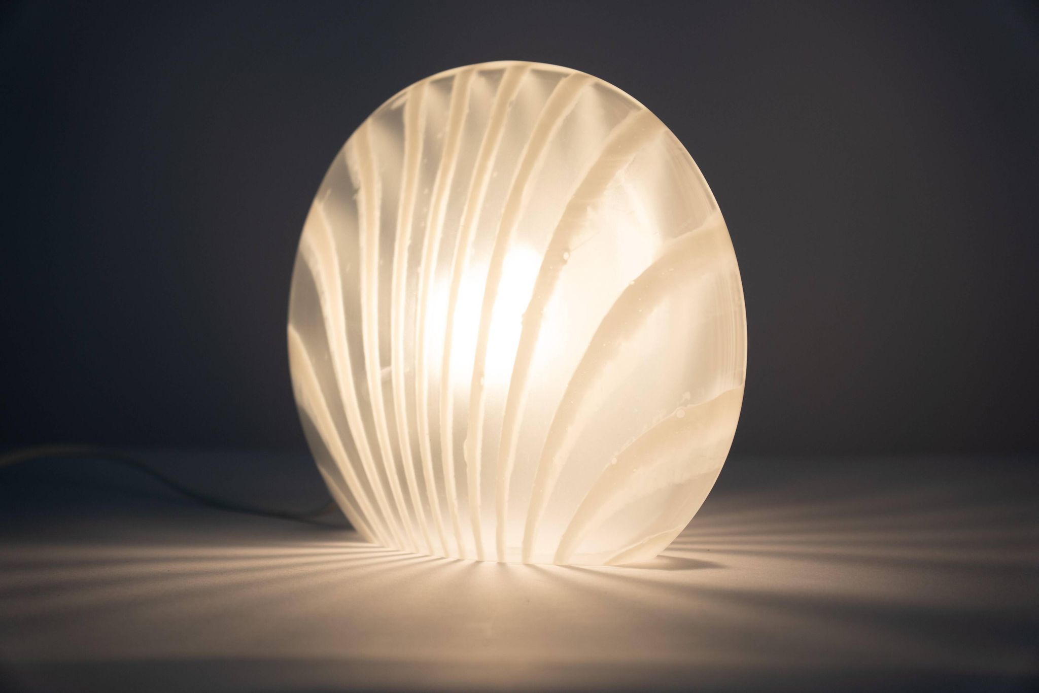 Table lamp in glass with zebra pattern by Peill & Putzler, Germany, 1970s.