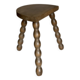 Vintage 1950s half-moon tripod stool