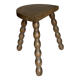 Vintage 1950s half-moon tripod stool