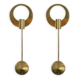 Pair of Scandinavian brass wall candlesticks by Arthur Pe, Kolbäck, Sweden