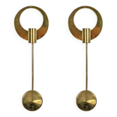Pair of Scandinavian brass wall candlesticks by Arthur Pe, Kolbäck, Sweden