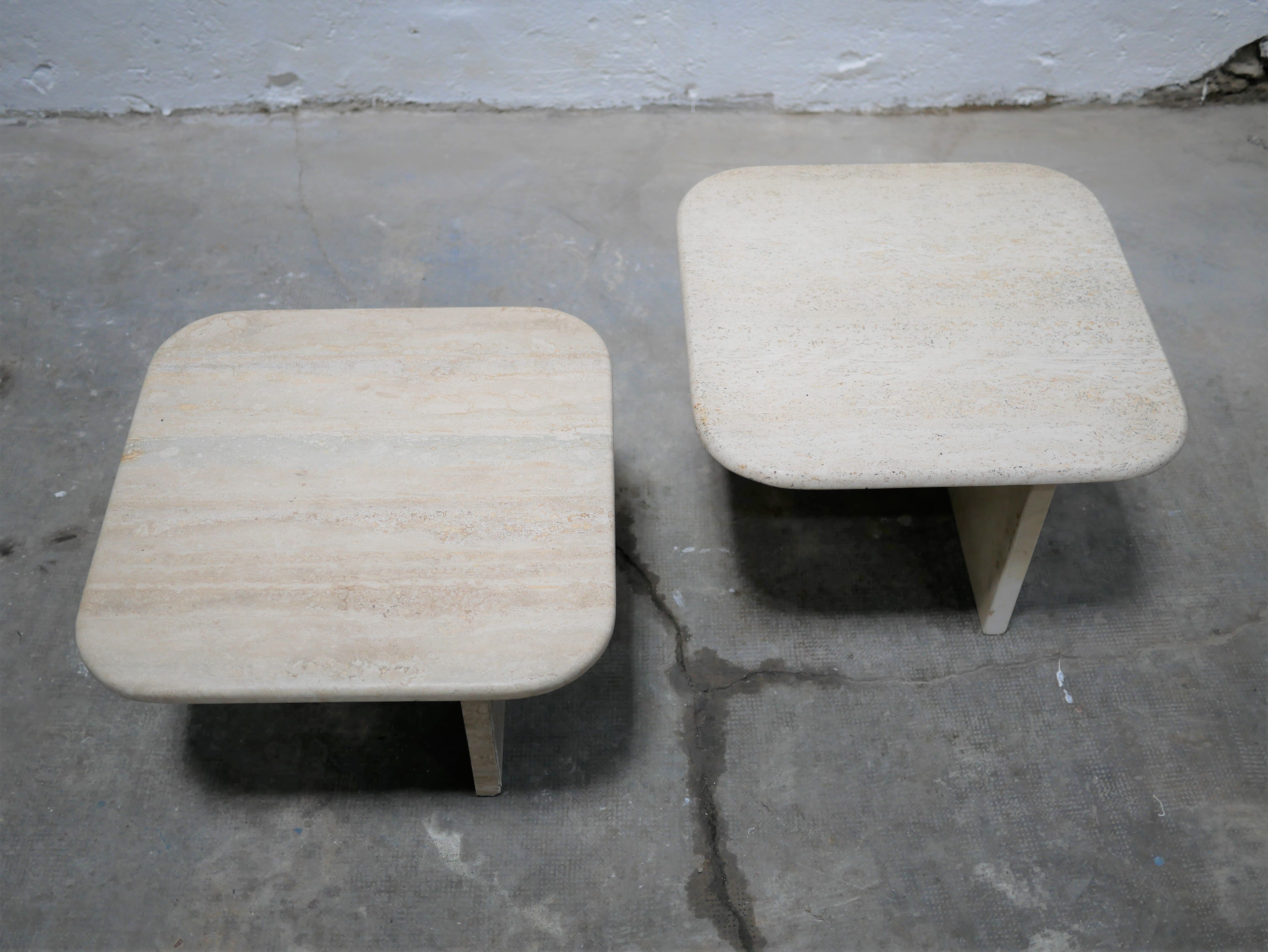 Coffee tables in travertine