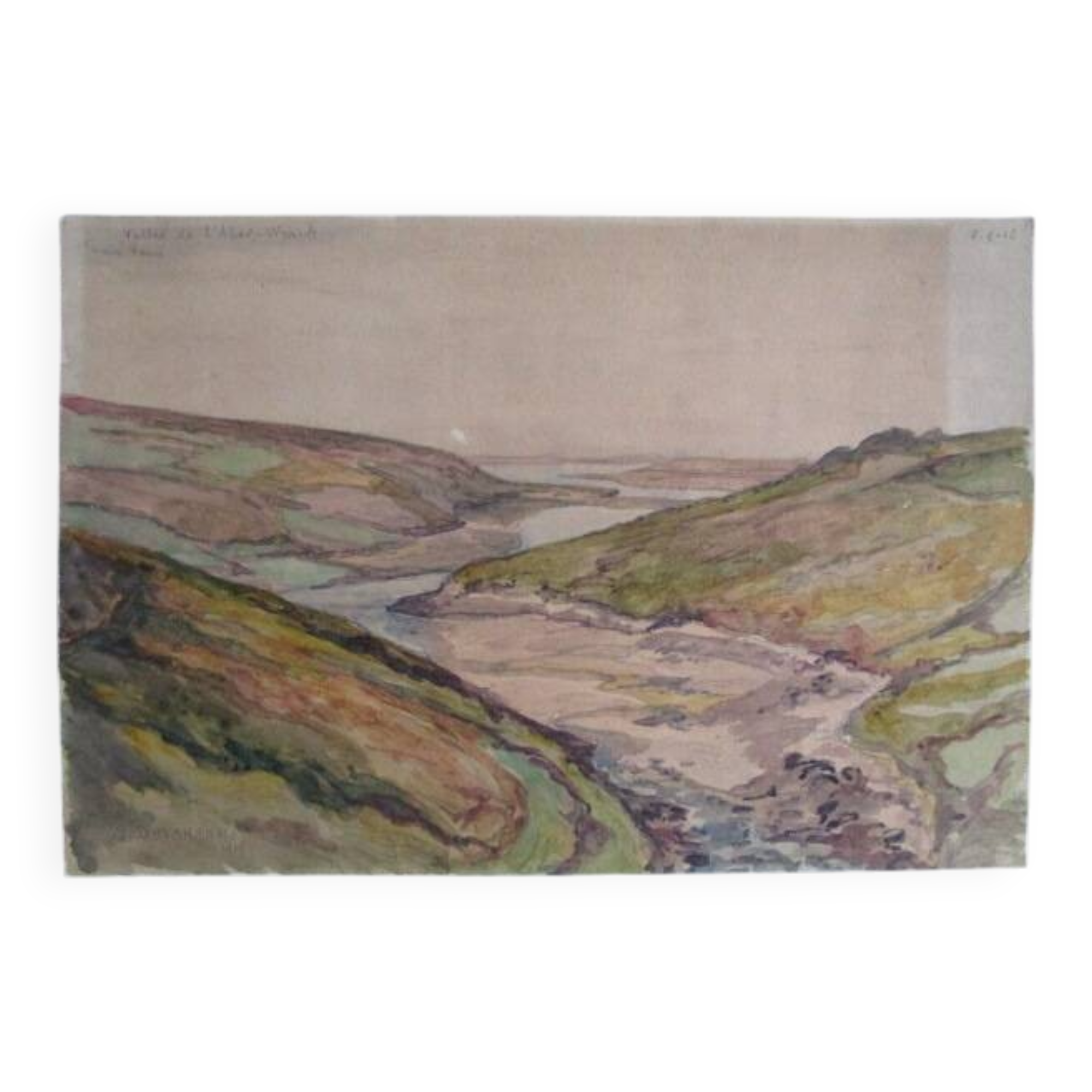 Watercolor signed A.DEVARENNE - Aber Wrack valley - 1916