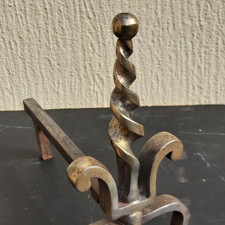 Pair of old bronze channels