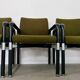 Lot de 4 chaises fauteuils design années 80 Wilkhahn métal et tissu vintage