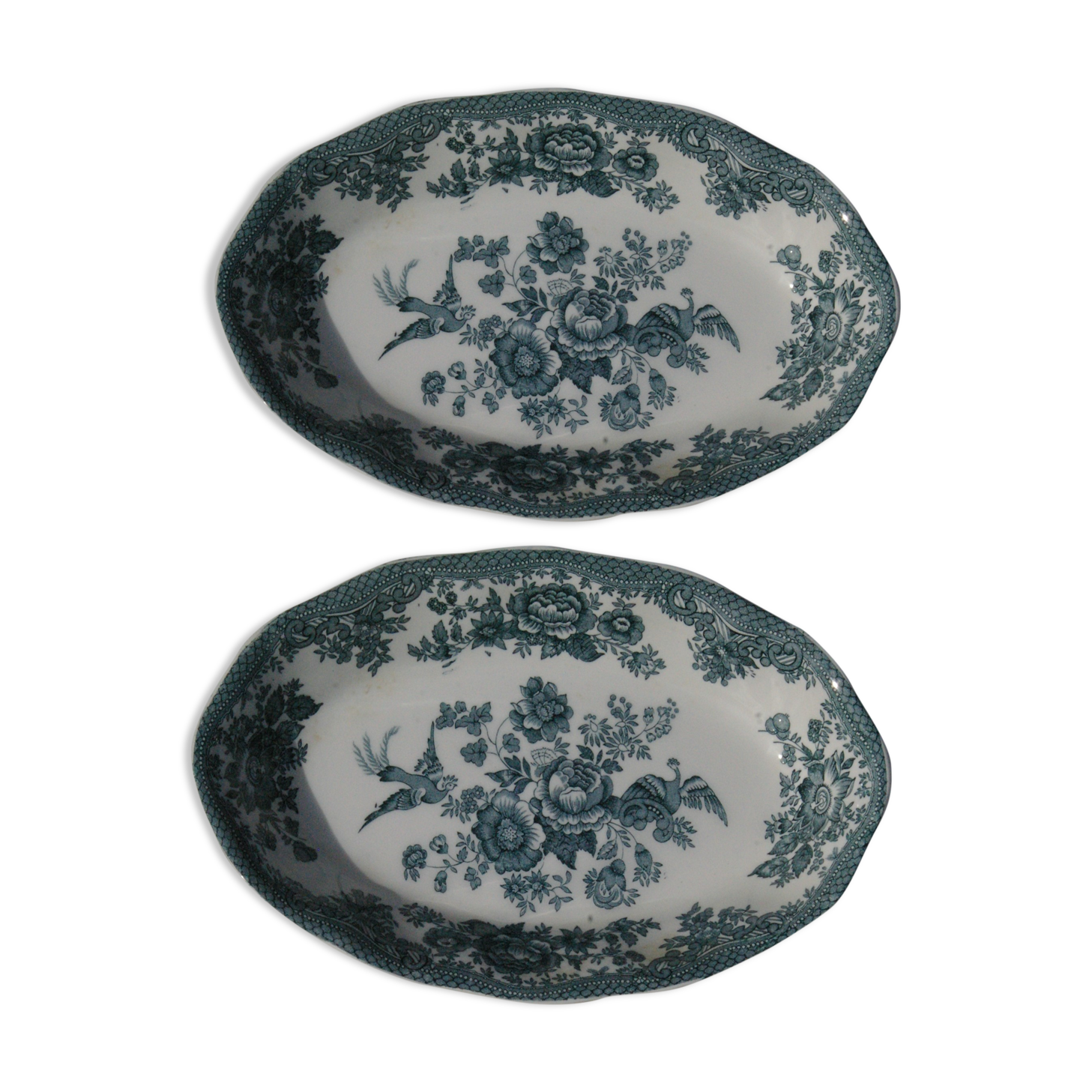 2 Raviers - Enoch Wedgwood (Tunstall) Ltd - Asiatic Pheasants Blue