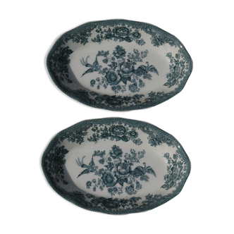 2 Raviers - Enoch Wedgwood (Tunstall) Ltd - Asiatic Pheasants Blue