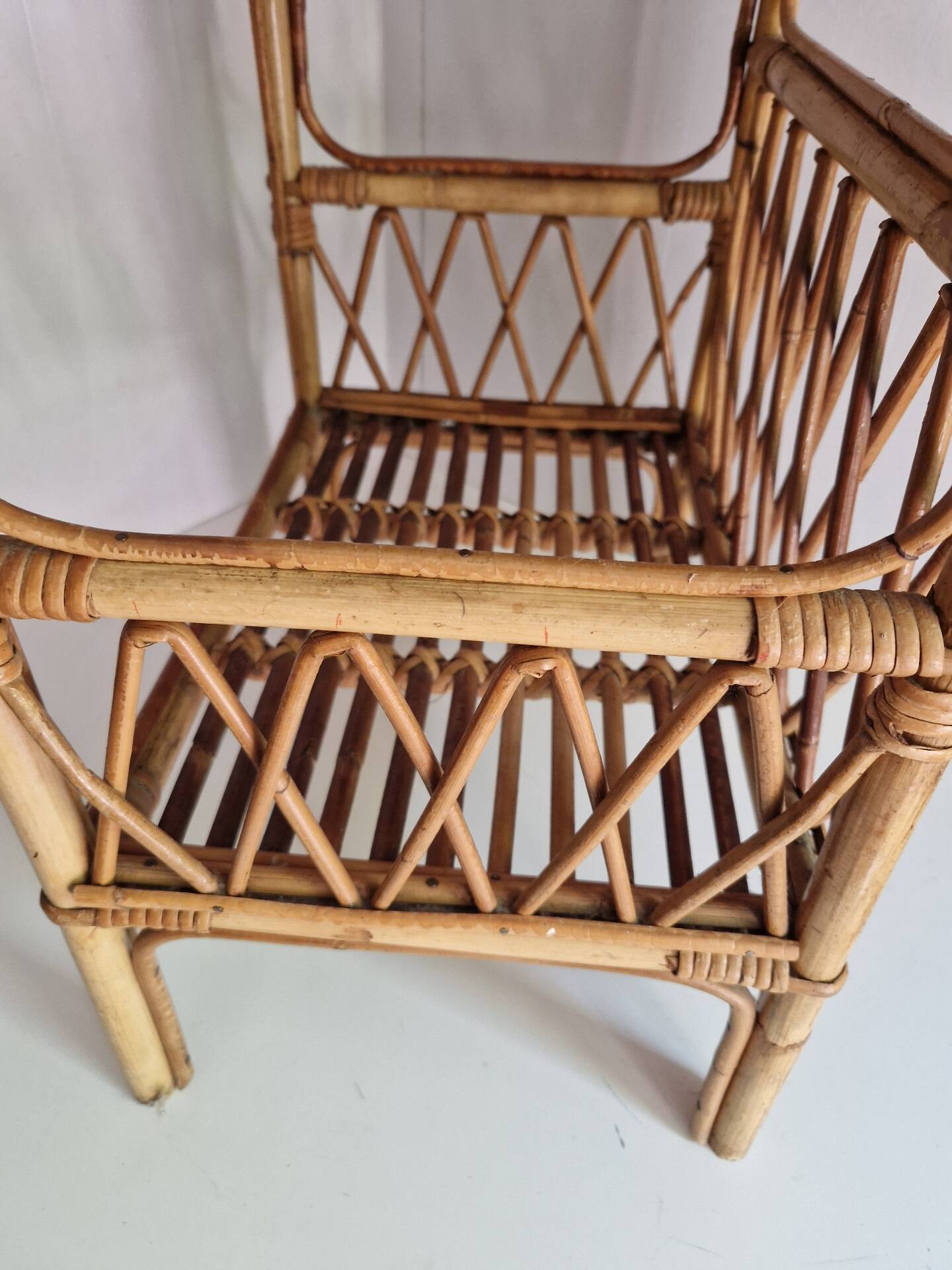 Vintage Rattan Side Table