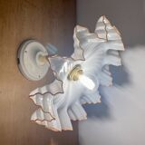 Vintage lampshade wall light in white opaline