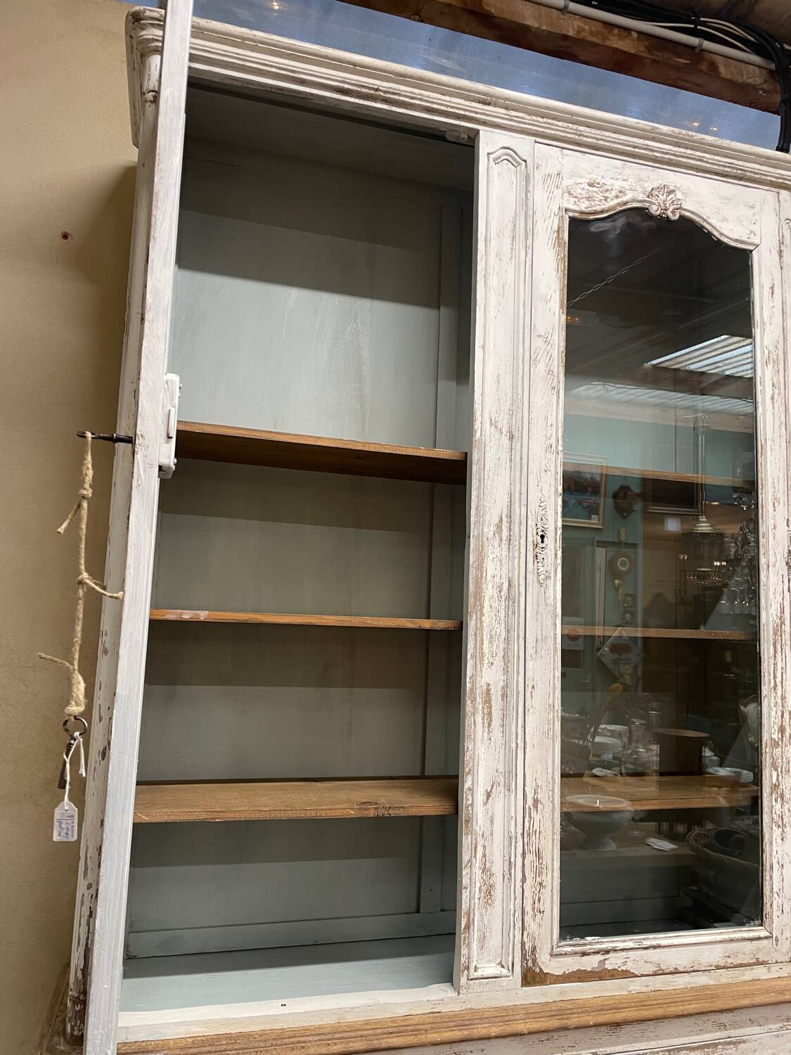 Large oak dresser with white patina