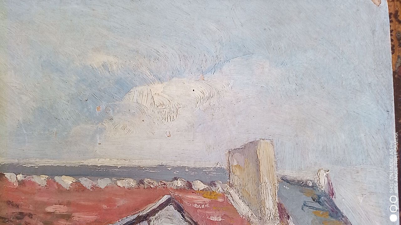 Edouard Leverd (1881-1950) oil on cardboard - 35 x 27 cm - farm in Villemardy