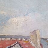 Edouard Leverd (1881-1950) oil on cardboard - 35 x 27 cm - farm in Villemardy