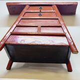 Ancien tabouret de barbier coiffeur chinois 19ème xixème siècle en bois laqué