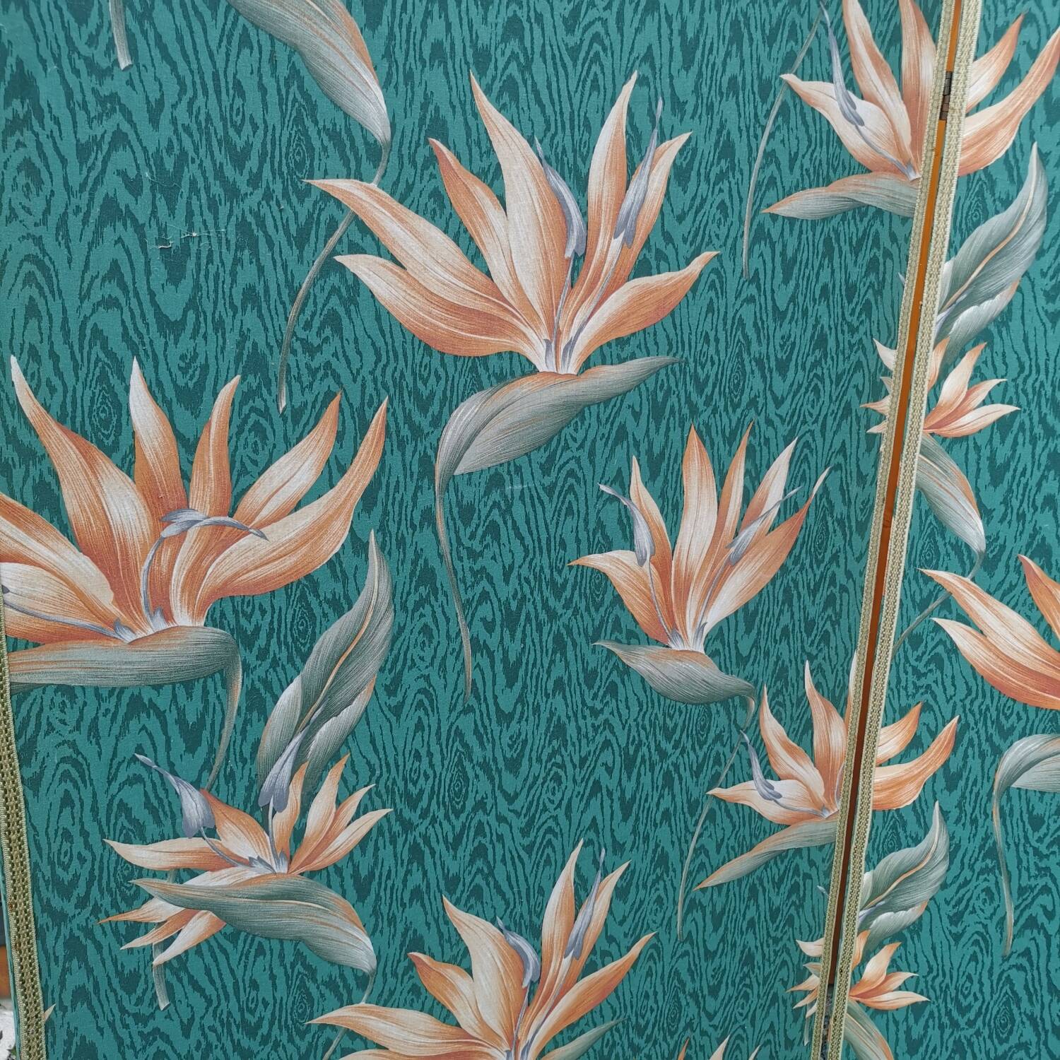 Large vintage fabric screen