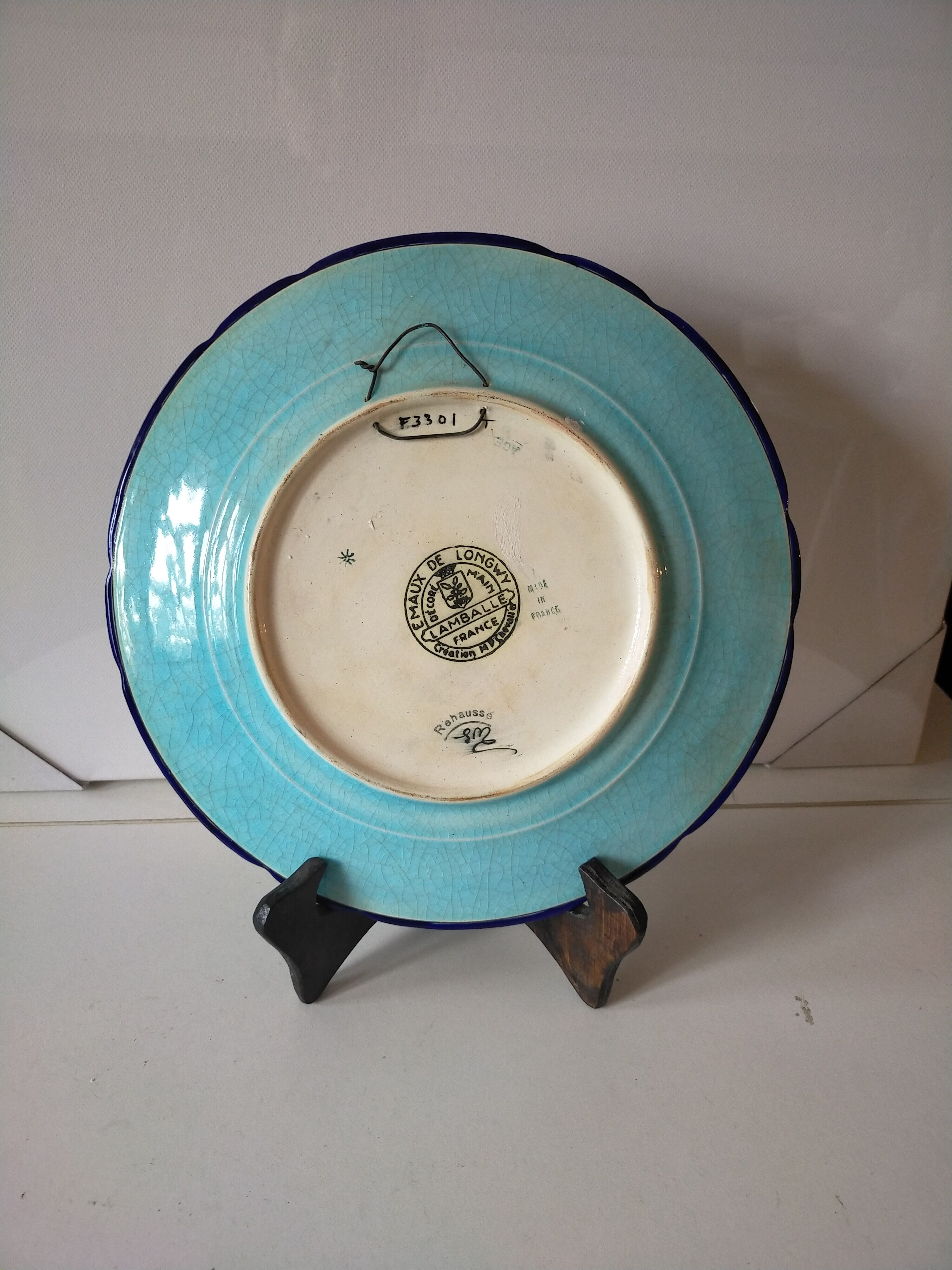 Decorative enamel plate Longwy